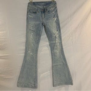 American Eagle Modern Flare low rise jeans light blue